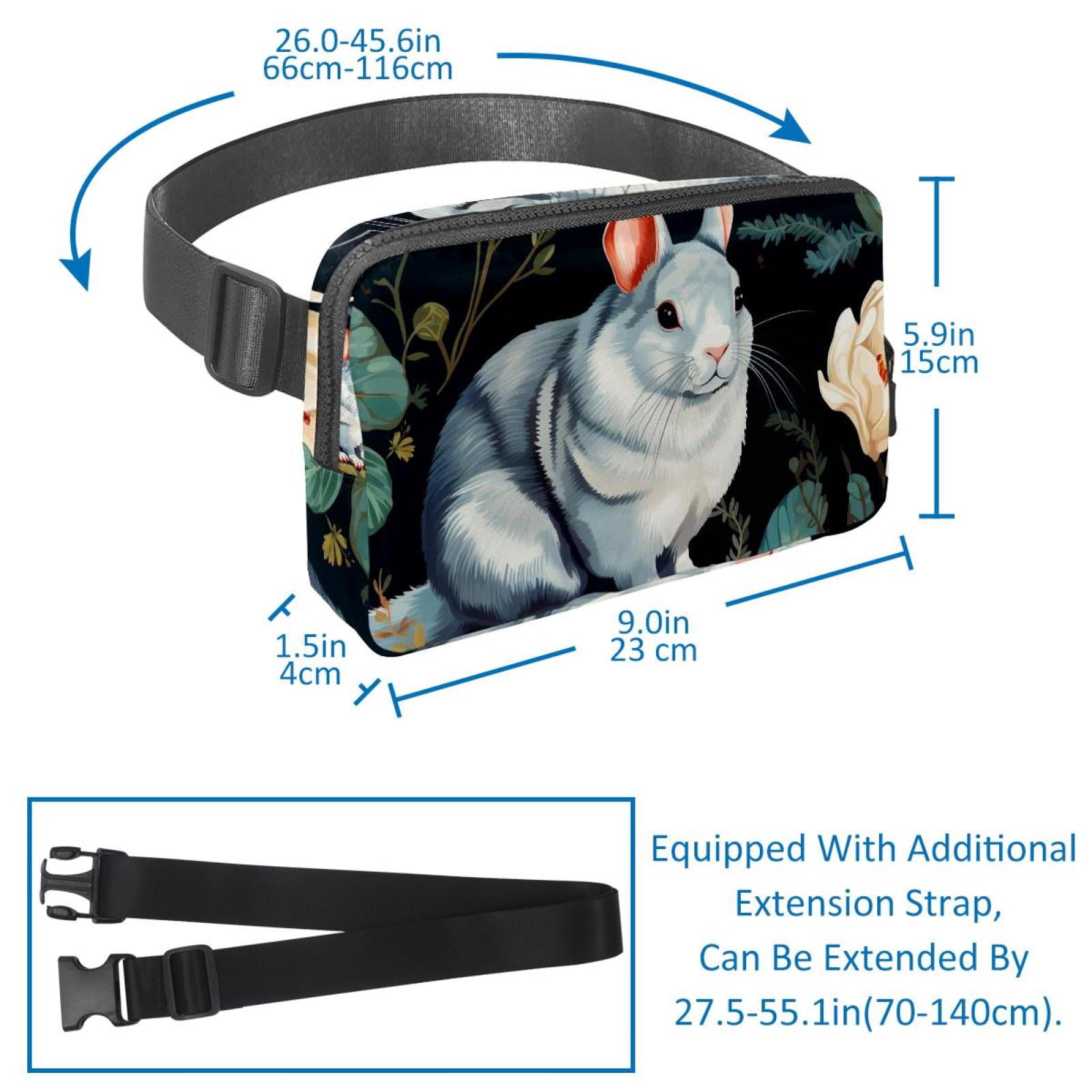 Chinchilla Lightweight Adjustable Fanny Pack Sling Bag with Extension Strap Crossbody Bag Unisex