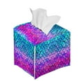 thumbnail image 6 of ZUXONGSY Fish Scales Square Tissue Box Covers PU Leather Household Tissue Holder Decorative Tissue Organizer Waterproof Tissue Cover for Bathroom,Car,Bedroom, Hotel, Office, 6 of 7