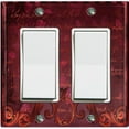 thumbnail image 1 of Metal Light Switch Plate Cover Elegant Maroon Red Letter Frame Damask DAM068, 1 of 13