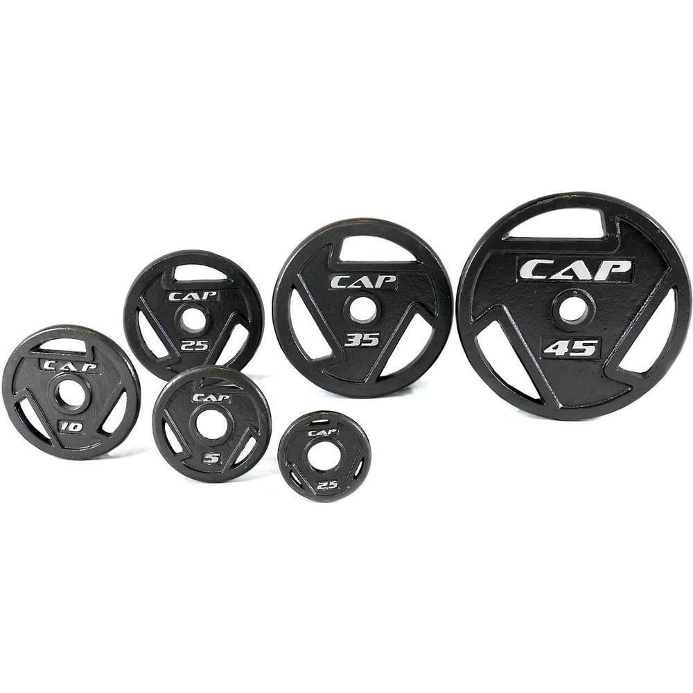 CAP Barbell Black Olympic Grip Plate, Single, 2.545 lb