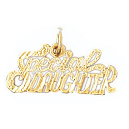 14K Yellow Gold Special Daughter Pendant - 12 mm
