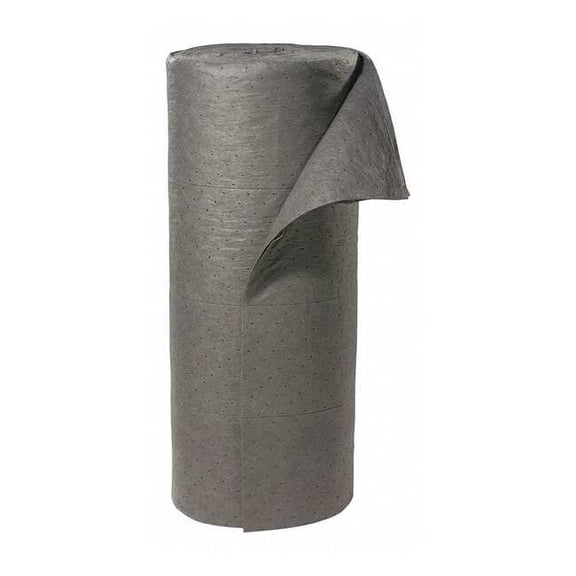 Sorbent Roll, 49 gal, 30 in x 150 ft, Universal, Gray, Polypropylene