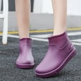 thumbnail image 5 of XIMIN Women's Lightweight Rain Boots Wide Calf Mid Waterproof Rainboots Solid Color Rain Boots Outdoor Non-Slip Boots Short Ankle Boots Garden Boots, 5 of 8