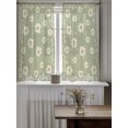 thumbnail image 4 of Sage Green Spring Floral Curtains 45 Inch Length,Sheer Curtains for Bedroom Living Room Window Daisy Flowers Elegant Farmhouse Art Short Kitchen Curtains Drapes for Small Half Window 42"x45" 2 Panels, 4 of 7