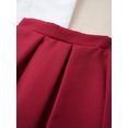 thumbnail image 4 of YUUMIN Girls School Uniform Suit Short / Long Sleeve Bow Tie Blouse Top A-Line Mini Pleated Skirt and Type B Burgundy 170, 4 of 6