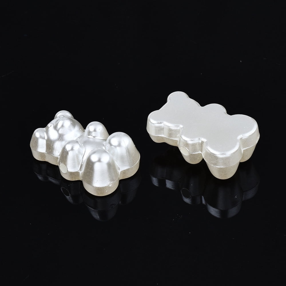 500gs Plastic Imitation Pearl Beads Bear Creamy White 19x12x8mm Hole: 1.6mm about 508pcs/500g