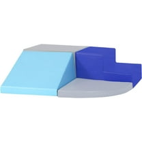 FDW 4-Piece Safe Corner Climbing Toy Foam Playset for Toddlers Aged 1-3(Blue)