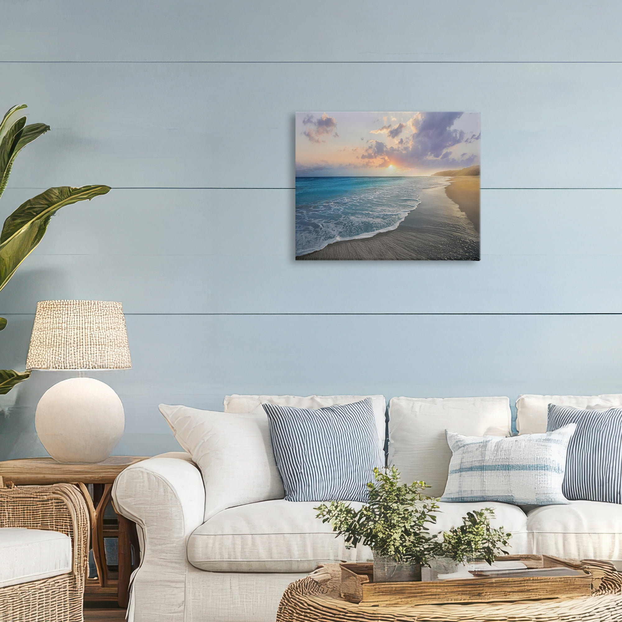 Stupell Industries Sunset over Tranquil Coast Canvas Wall Art, design by Mike Calascibetta