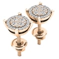 thumbnail image 3 of Dazzlingrock Collection Round White Diamond Cluster Flower Screwback Stud Earrings for Women (0.25 ctw, Color I-J, Clarity I2-I3) in 10K Rose Gold, 3 of 6