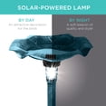thumbnail image 3 of Best Choice Products Solar Lighted Pedestal Bird Bath w/ Planter, Integrated Panel - Peacock Blue, 3 of 8
