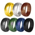 thumbnail image 4 of 7 Unidades de Bodas de Caucho Multicolor para Hombres rico y , Talla 13 Fernando Banda de anillo de silicona, 4 of 8