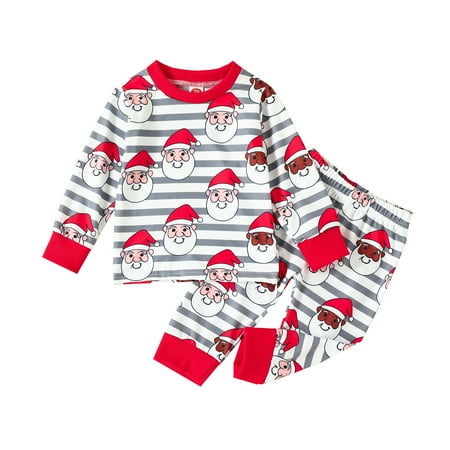 

koaiezne Baby Boys Cotton Print Santa Christmas Autumn Long Sleeve Pants Pullover Sweatshirt Striped Pants Set Xmas Clothes Blanket And Headband Set Girls Shirt Size 14 16