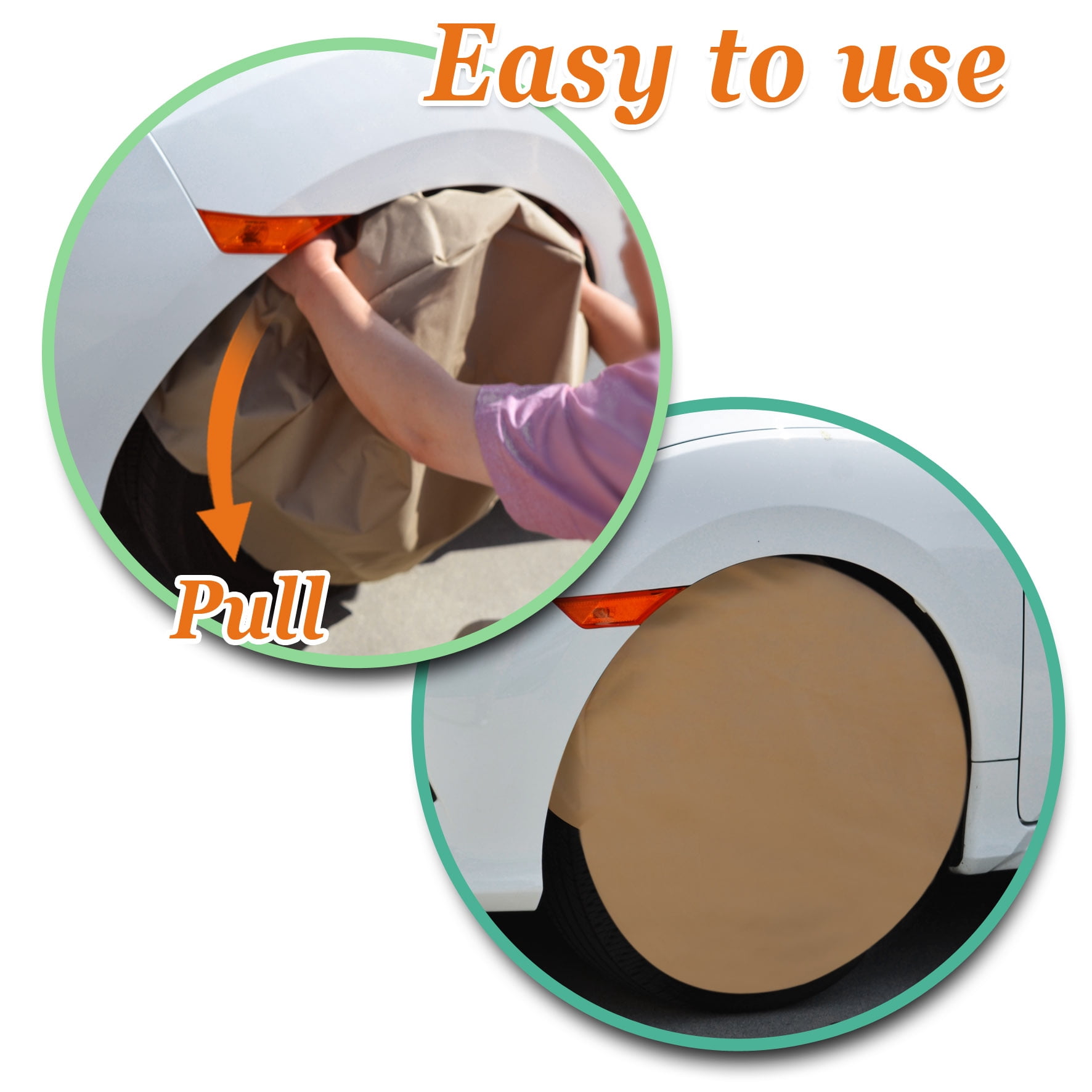 Sunny Wheel Tire Covers Taupe, Waterproof, UV Protection, Dust, Various Sizes, (24''-35''), 4-Pack