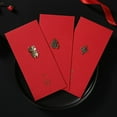 thumbnail image 3 of comerut 10Pcs 2022 Iron Decoration Lucky Money Bag Rectangle Paper Sincere Wishes Chinese Red Envelope for Family, 3 of 8