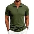 thumbnail image 5 of Rrxhxhs Golf Shirts for Men Waffle Grid Textured Collared Quarter Zip Short Sleeve Breathable Casual Tops,L, 5 of 9