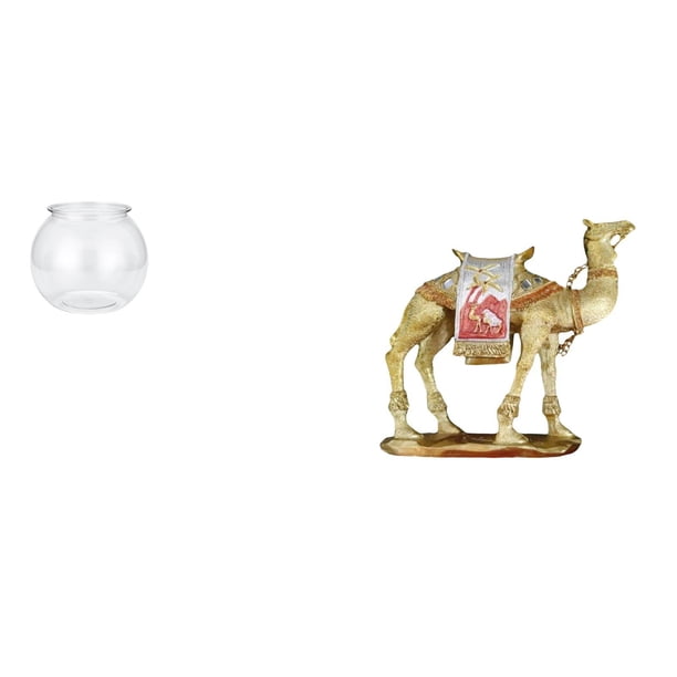 Acuario de escritorio,Pecera pequeña transparente,pecera,jarrón,mesa,Tanque de peces Contenedor de acuario transparente Hogar,Figura de escritorio,Figura de camello,decoración moderna,regalo