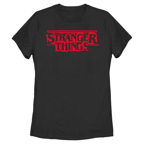 Netflix Women's Stranger Things Stencil Letters Classic Red Logo T Shirt