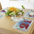 thumbnail image 4 of Ambesonne Blue White Place Mats Set of 4, Abstract Balloons, Standard Size, Pale Green and Red, 4 of 6