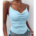thumbnail image 3 of Camisa sin mangas con tirantes finos, camiseta sin mangas de color liso profundo y corte entallado para mujer, camisola con escote en V profundo optimizada para la excelencia, 3 of 5