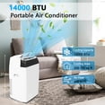 thumbnail image 5 of 14000 BTU Portable Air Conditioners with Remote Control, 3-in-1 Free Standing Cooling AC Unit with Fan & Dehumidifier, Cools Room up to 750 sq.ft, Smart/Sleep Mode,3 Speed, 24H Timer, 5 of 6