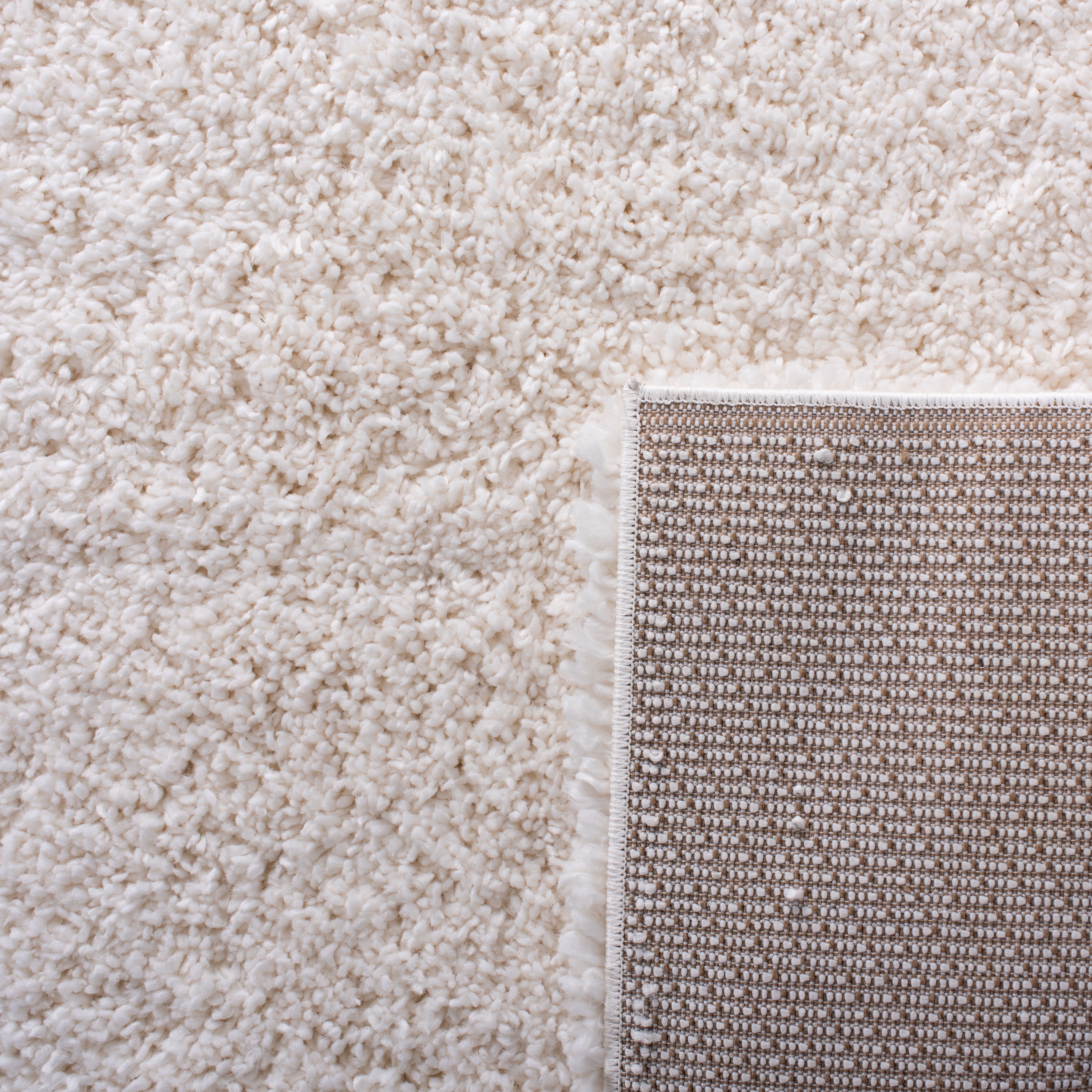 Safavieh Fontana Jamie Solid Shag Area Rug, Ivory, 3' x 3' Round