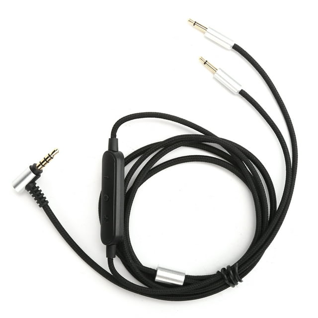 Cable de auriculares, cable de audio negro 1.2m/3.9 pasteles resistente a la corrosión de 3.5 mm A 2.5 mm Control de alambre para HD202 HD497 HD447 HD212 Pro EH250