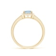 thumbnail image 2 of Angara Natural 0.8 Ct. Aquamarine with Diamond Halo Ring in 14K Yellow Gold for Women (Ring Size: 3), 2 of 9