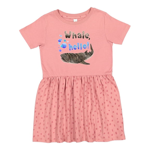 Inktastic Whale, Hello Cute Whale Shark with Bubbles Girls Toddler Dress