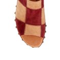 thumbnail image 2 of XYD Women Clog Mules Open Toe Multicolor Patchwork Platform Block Heels Rivets Studs Slip-ons Retro Shoes Size 6.5 Red Camel, 2 of 4