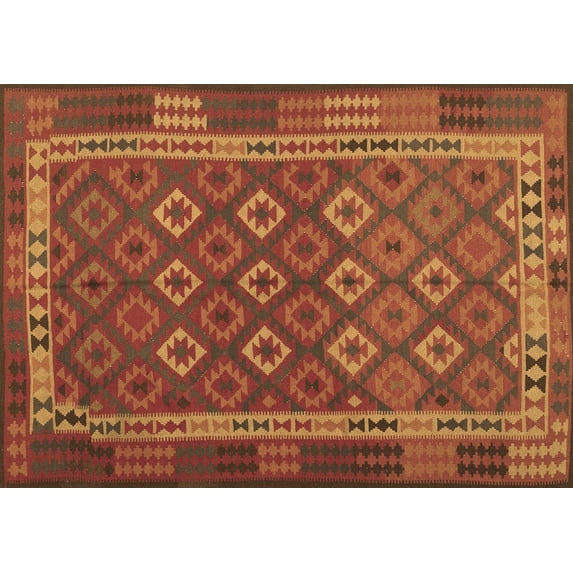 Ahgly Company Indoor Rectangle Oriental Brown Traditional Area Rugs, 2' x 4'