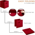 thumbnail image 6 of Sorbus Fabric Storage Bins 11" Foldable Cubes With Handles For Pantry, Cubbies, Toy And Closet Shelving Organization - 6Pk (Red), 6 of 8