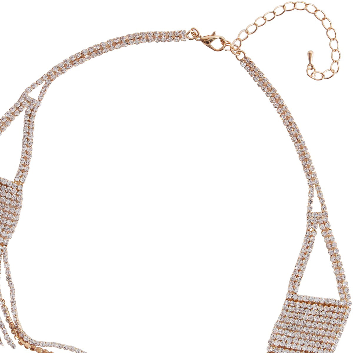 Two Tone Silver Rose Gold Diamante Hoop Necklace | Irish Jewellery – Eva  Victoria