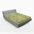 thumbnail image 2 of Ambesonne Geometric Fitted Sheet, Pattern Abstract Squares, Queen Size, Khaki Blue Grey Pale Rose, 2 of 5