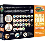 Marble Genius Glow Marble Run Set, Marble Maze Glow in The Dark (200 pcs) STEM Educational Building Block Toy, Instruction App Access & Full Color Instruction Manual, Great Gift for Kids, Super Set