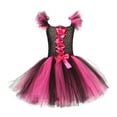 thumbnail image 6 of Bysome Toddler Girls Outfit Set Kids Baby Pageant Witch Halloween Party Tulle Dresses With Hat Broom Fancy Dress Up Long Sleeve Crew Neck Cute Print Girl 2 Pieces Clothes Set Pink Size 4-5 Years, 6 of 8