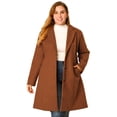 thumbnail image 2 of GRACE & GRANDEUR Women's Plus Size Notched Lapel Single Breasted Long Coats, 2 of 6