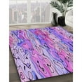 thumbnail image 3 of Ahgly Company Machine Washable Indoor Square Transitional Dark Orchid Purple Area Rugs, 7' Square, 3 of 7