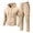 Beige-B#250716H, variant on Hearthz Men 2 Piece Sweatsuits Sets Drawstring Elastic Fleece Athletic Jacket and Cargo Sweatpants Solid Color Men Sweatsuits Sets Gray L