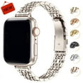 thumbnail image 2 of Stainless Steel Strap for Apple Watch Band Ultra 2 49mm 42mm 44mm 45mm 41mm Women Metal Bracelet for iWAtch Series 9 8 7 6 SE 5 4 3 (Silver RG,38 40 41mm), 2 of 7