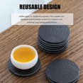 thumbnail image 1 of Set of 10 Natural Slate Round Coasters, Insulated, Black Stone Coasters for Coffee Table, Kitchen, Bar, 1 of 4