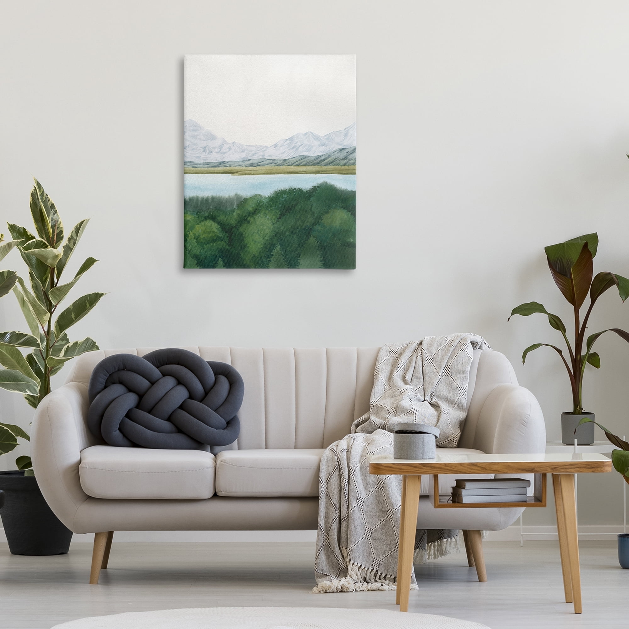 Stupell Industries Mountains & Forest Landscape Landscape & Nature Painting Wrapped Canvas Art Print Wall Art, 30 x 40