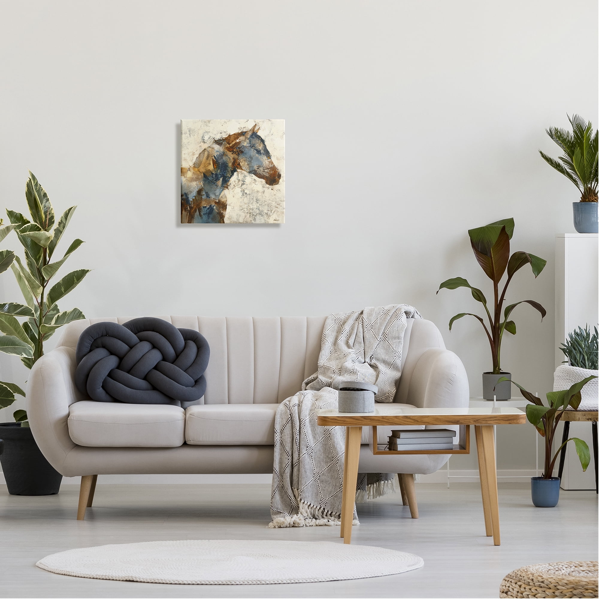 Stupell Industries Abstract Horse Layered Blocked Strokes Earth Tones Painting Gallery Wrapped Canvas Print Wall Art, Design by Scott Brems