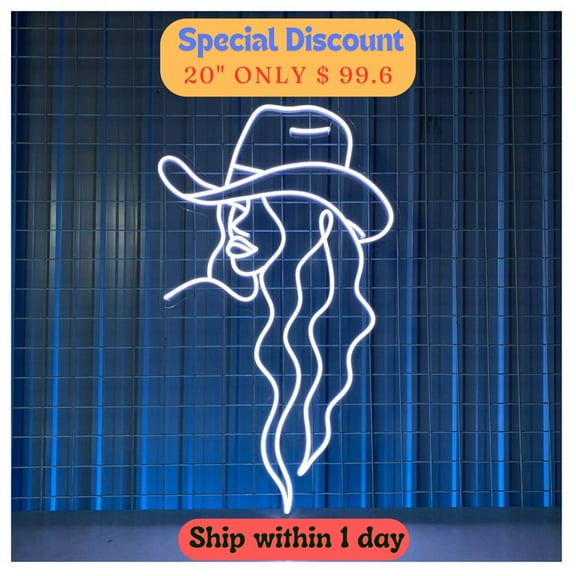 Handmadetneonsign Cowgirl Neon Sign, Cowgirl Led Sign, Cowgirl Led Light, Cowgirl Neon Light Decor
