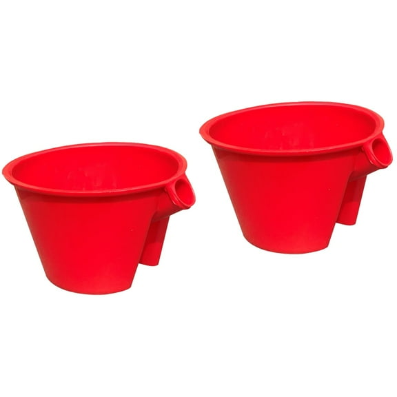 2 Pieces Dog Waste Bin Basket Garden Bucket Buckets Baby Red