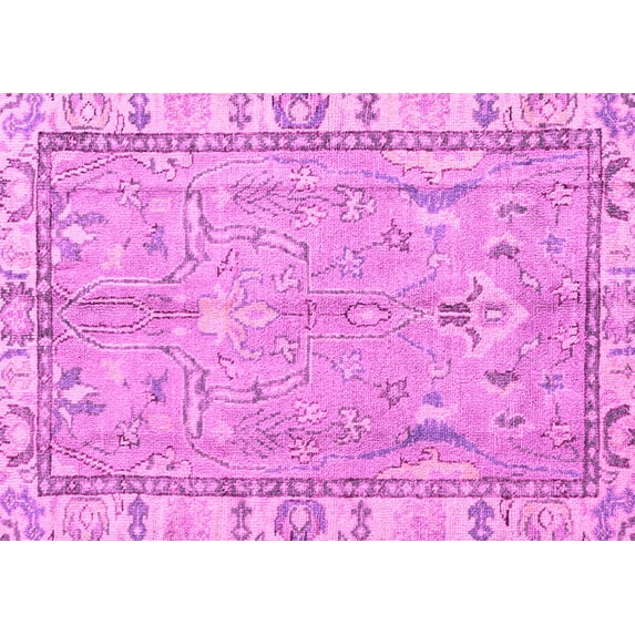 Ahgly Company Indoor Rectangle Oriental Pink Traditional Area Rugs, 7' x 9'