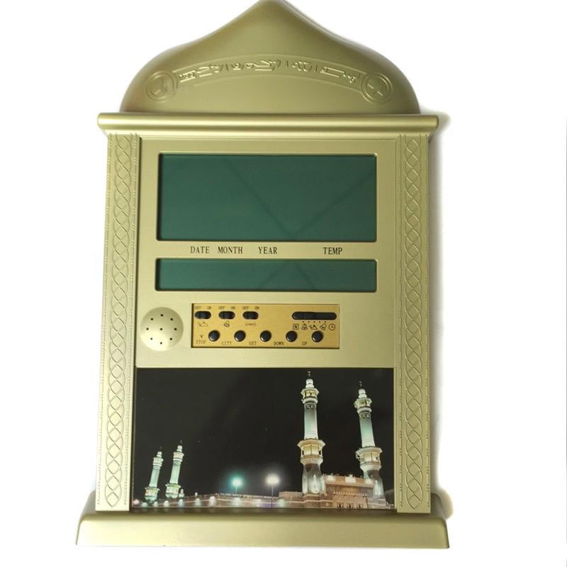 Digital Automatic Islamic AZAN Alarm Table Clock Muslim Adhan Qibla Salah Prayer 