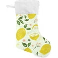 thumbnail image 2 of SKYSONIC Bright Summer Lemon Fruit Christmas Stockings Personalized Large Christmas Stocking Cute Snowflake Stockings 18 Inch Xmas Stocking for Xmas Decorations Xmas Gifts, 2 of 7