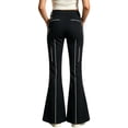 thumbnail image 4 of Ulitacool Teen Pants For Girls 9-10 Years Empire Waist Slim Leg Casual With Modern Flared Trousers For Everyday Wear Clothing Black, 4 of 4