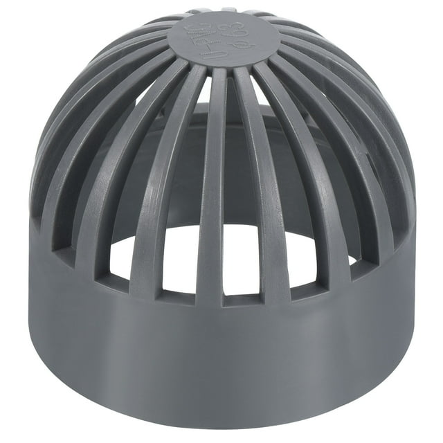 Unique Bargains 63mm ID Atrium Drain Grate Cover Round Outdoor UPVC Sewer Drain Pipe Fitting Adapter Gray
