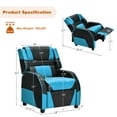 thumbnail image 7 of Infans Kids Youth Gaming Sofa Recliner w/Headrest & Footrest PU Leather Blue, 7 of 7